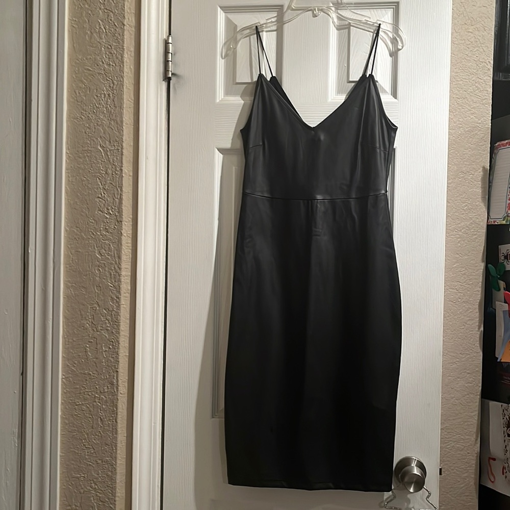 FAUX LEATHER DRESS